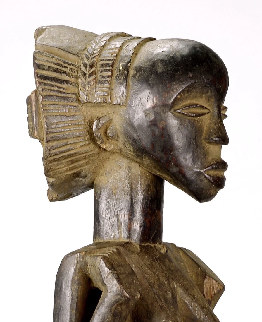 Large LUBA Classical Cult Figure Statue Congo DRC African Tribal Art 1329 - 3