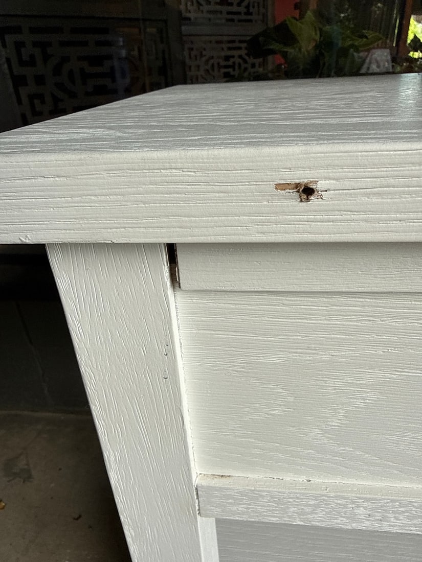 Pottery Barn Farmhouse table with two drawers - 7