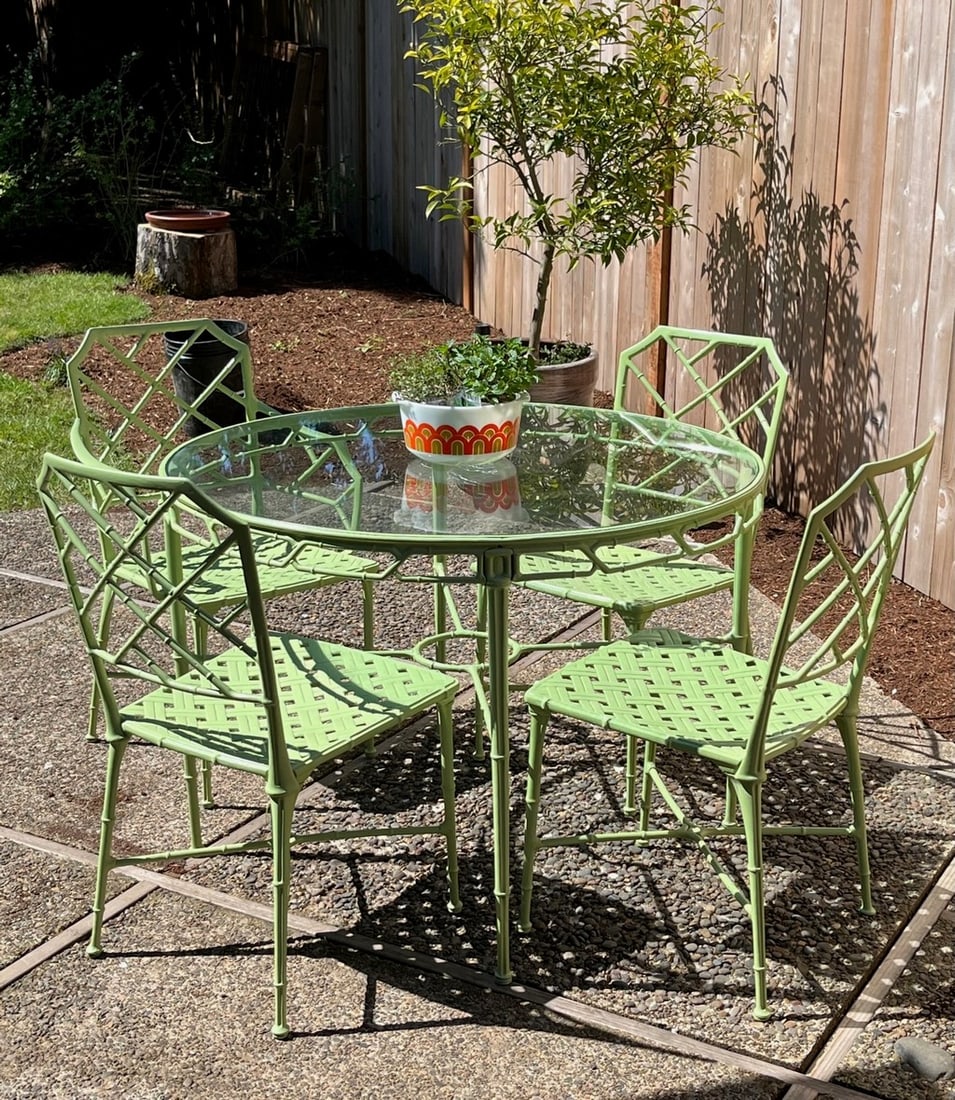 1950s Hall Bradley for Brown Jordan "Calcutta" 5-Piece Patio Dining Set - 2