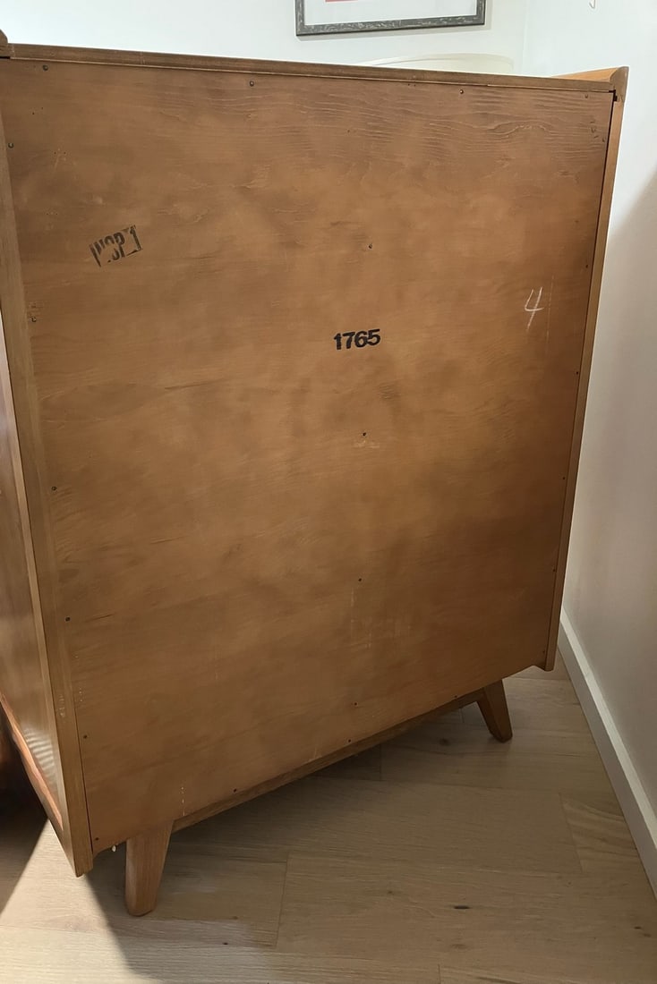 Mid-Century F.S.Harmon Modern Blonde Wood Door Dresser - 4