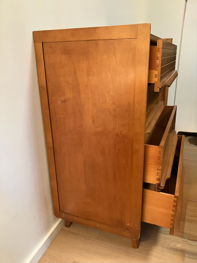Mid-Century F.S.Harmon Modern Blonde Wood Door Dresser - 6