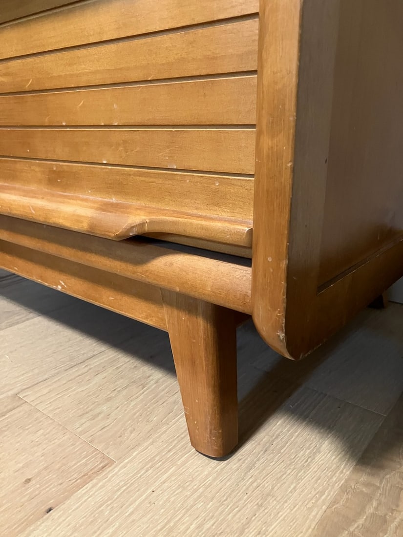 Mid-Century F.S.Harmon Modern Blonde Wood Door Dresser - 8