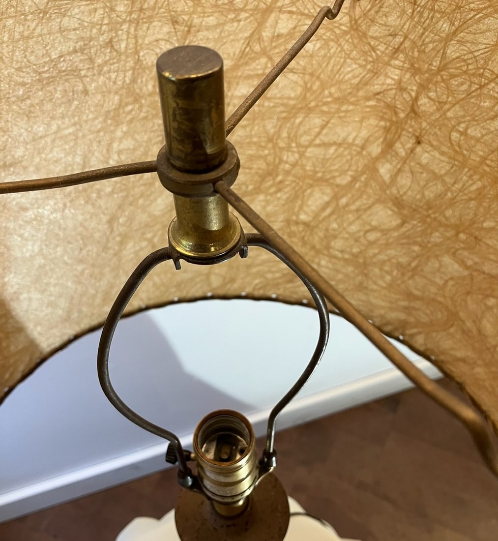 Tye of California Mid-Century Modern Conical Ceramic Table Lamp with Fiberglass Shade - 5