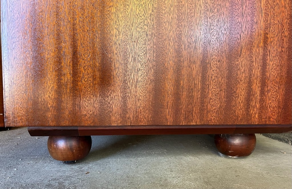1980s Hickory Kaylyn "Gear" Mahogany and Birdseye Maple Bar Cabinet with Secretary - 2