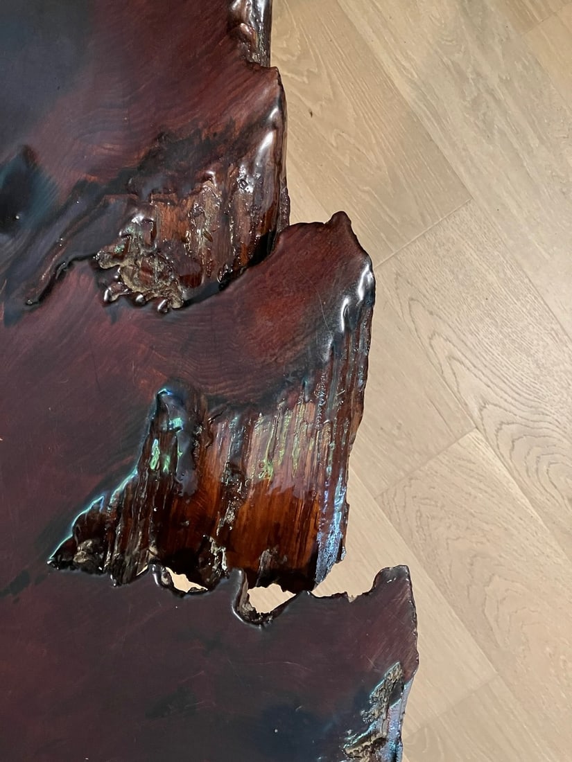 Modern Redwood Slab Coffee table with Hairpin Legs - 2