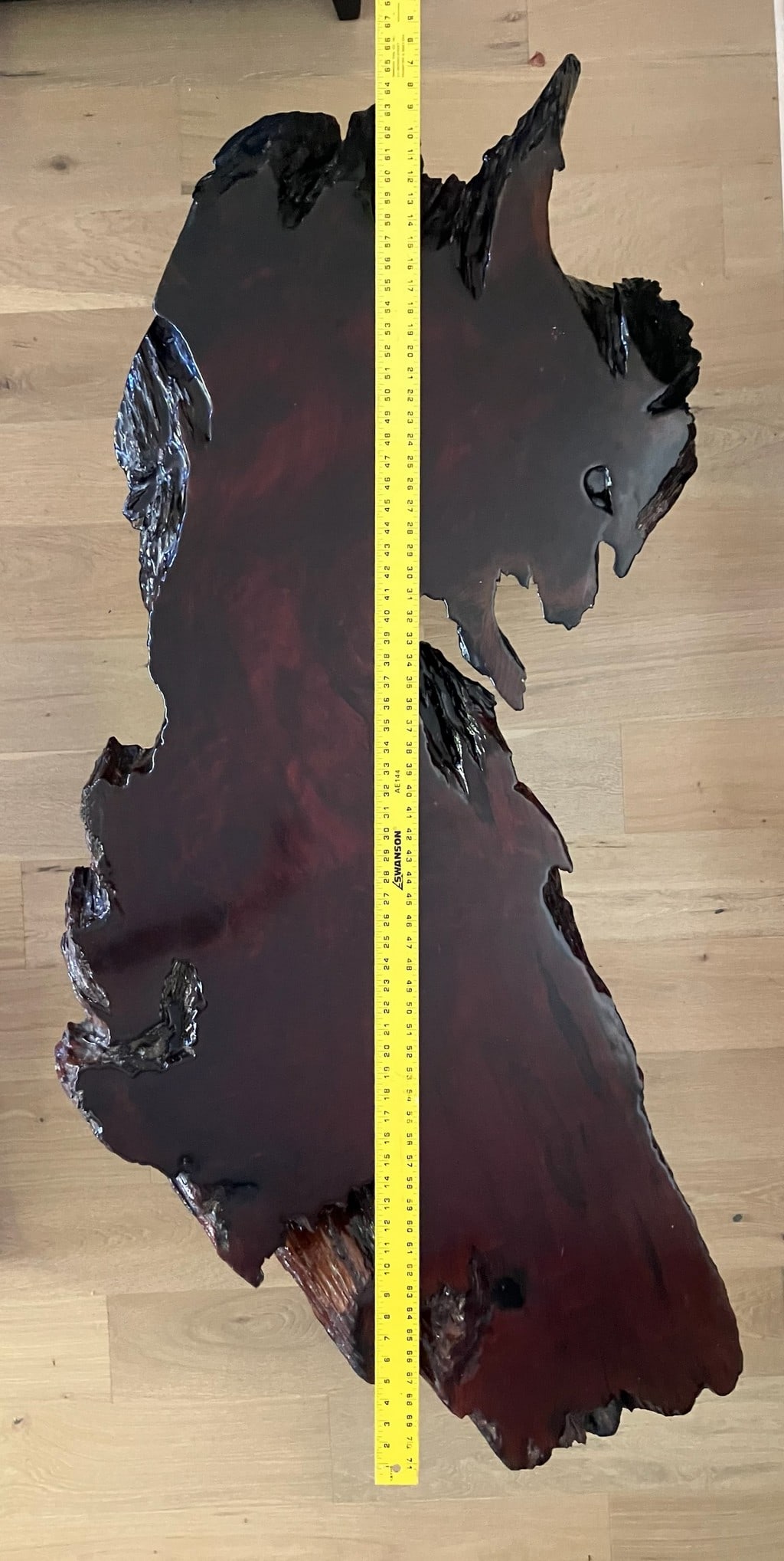 Modern Redwood Slab Coffee table with Hairpin Legs - 7
