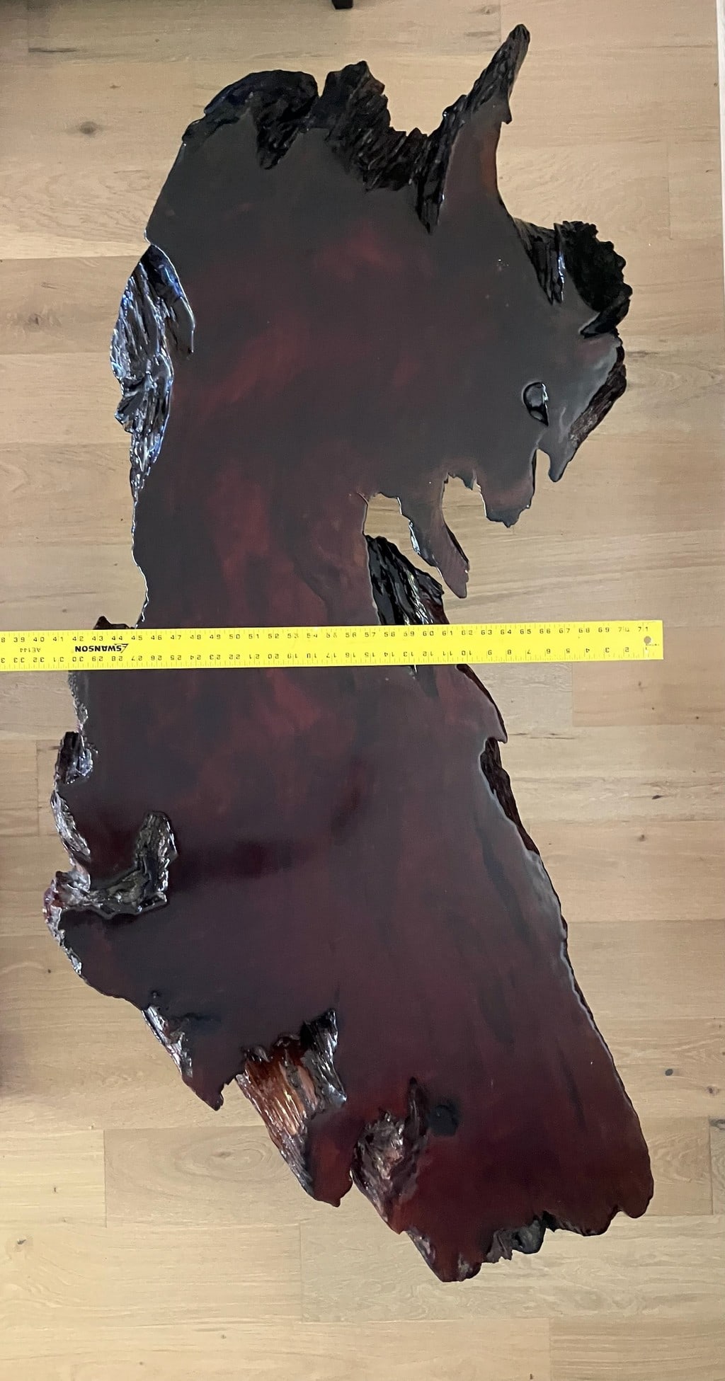 Modern Redwood Slab Coffee table with Hairpin Legs - 8