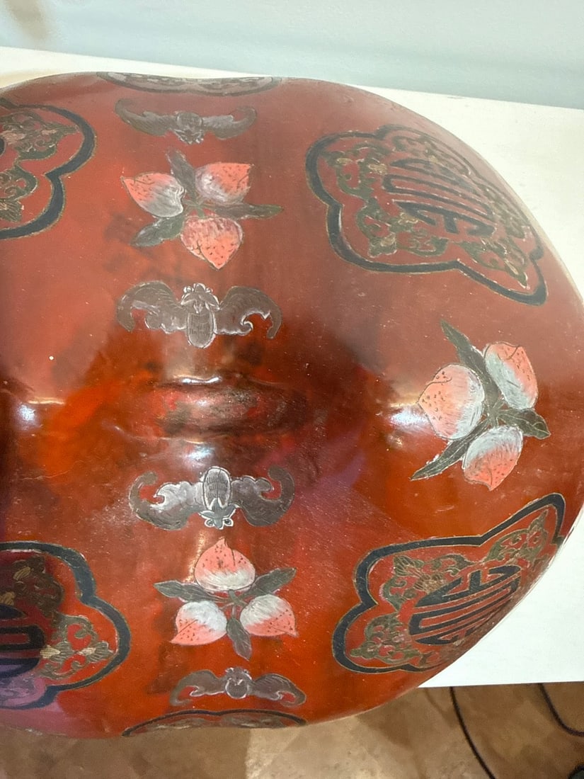 Chinese Red Lacquer Gourd-Form Box, Qing Dynasty - 8
