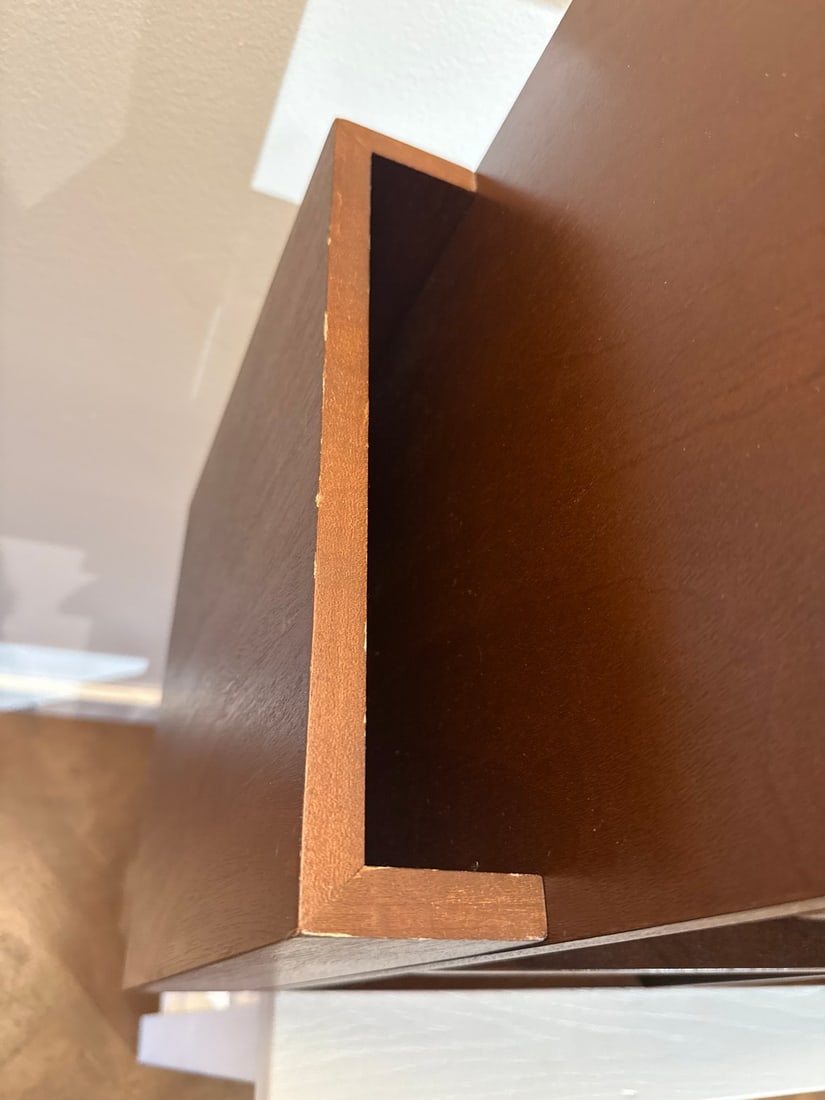 Modern Dark Wood Asymmetrical Bookshelf/Magazine Storage Stand - 5