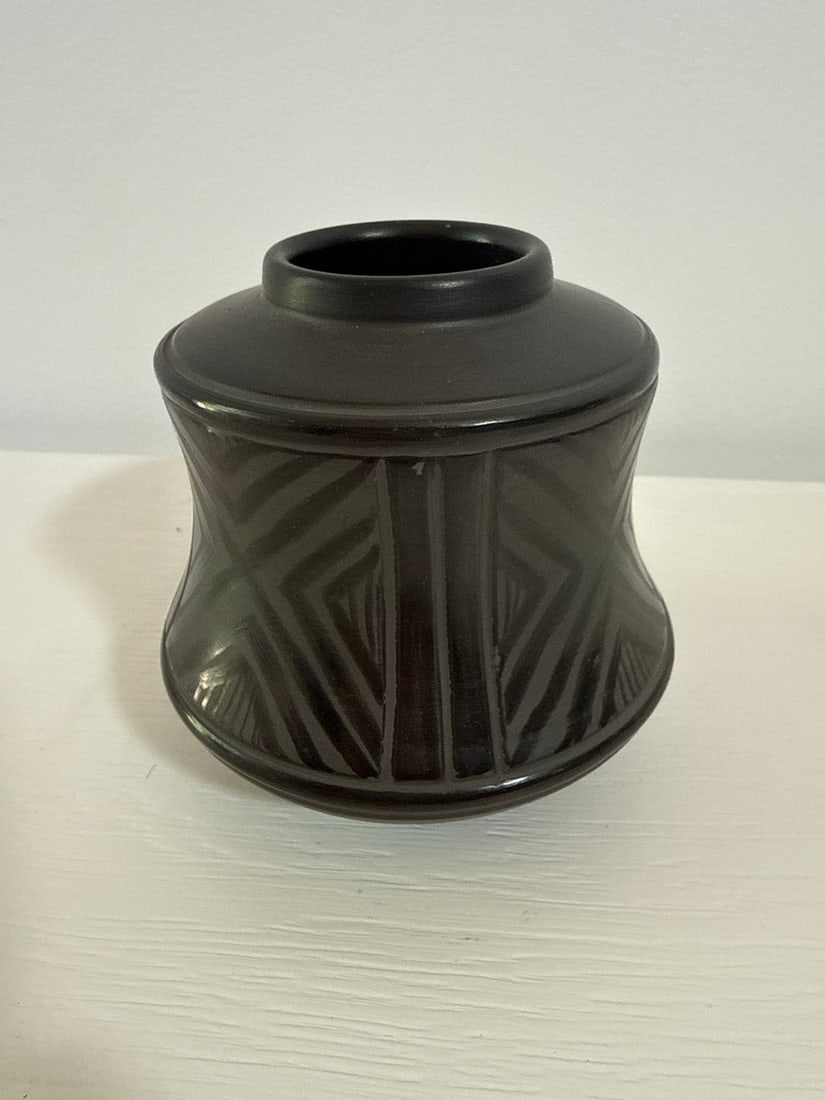 Kovats Studio Black-on-Black Burnished Ceramic Vase - 4