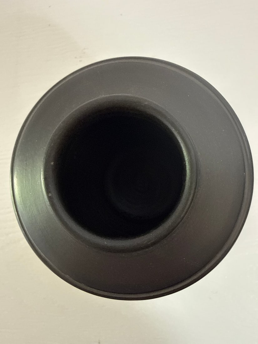 Kovats Studio Black-on-Black Burnished Ceramic Vase - 7