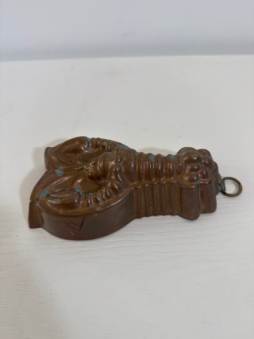 Vintage Copper Lobster Jelly Mold with Verdigris Patina - 2