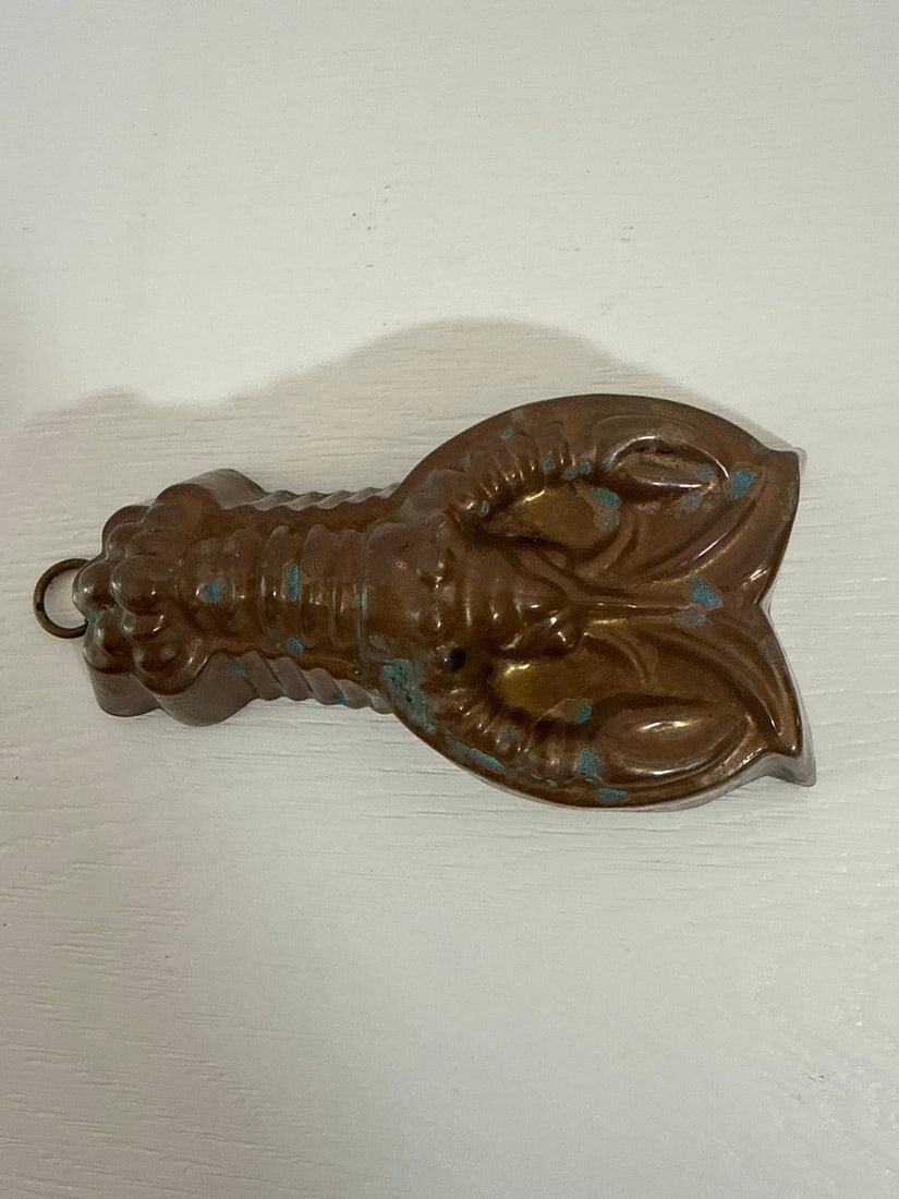 Vintage Copper Lobster Jelly Mold with Verdigris Patina - 3
