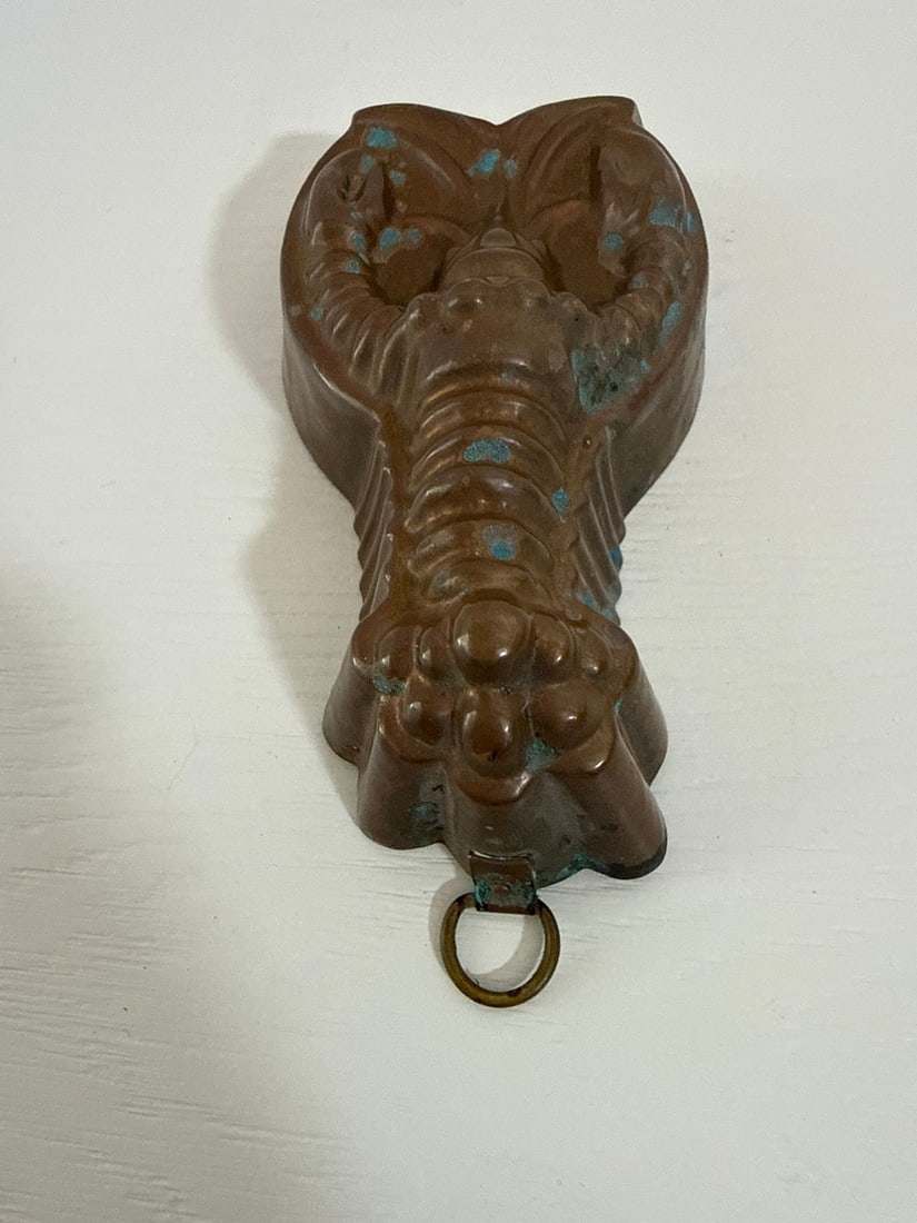Vintage Copper Lobster Jelly Mold with Verdigris Patina - 4