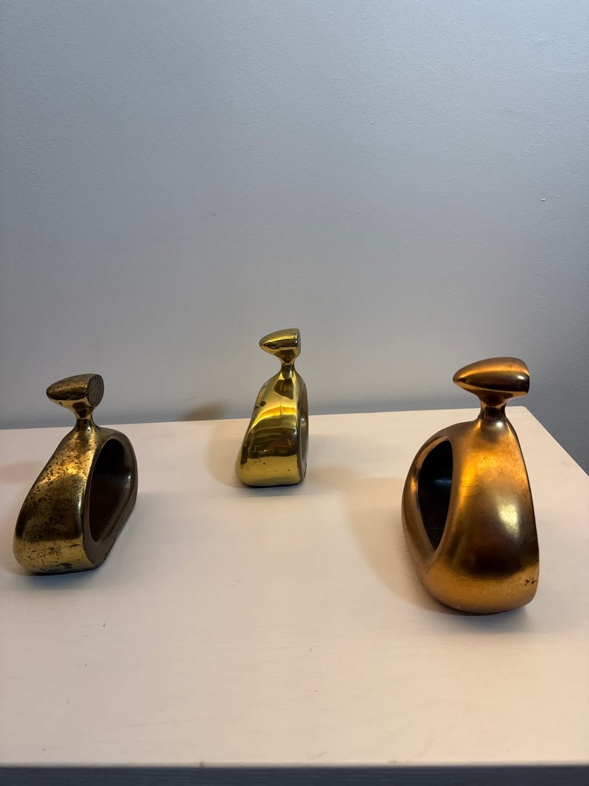 Decorator Lot of Three Mixed MCM Bookends - Ben Seibel Stirrup Style - 4