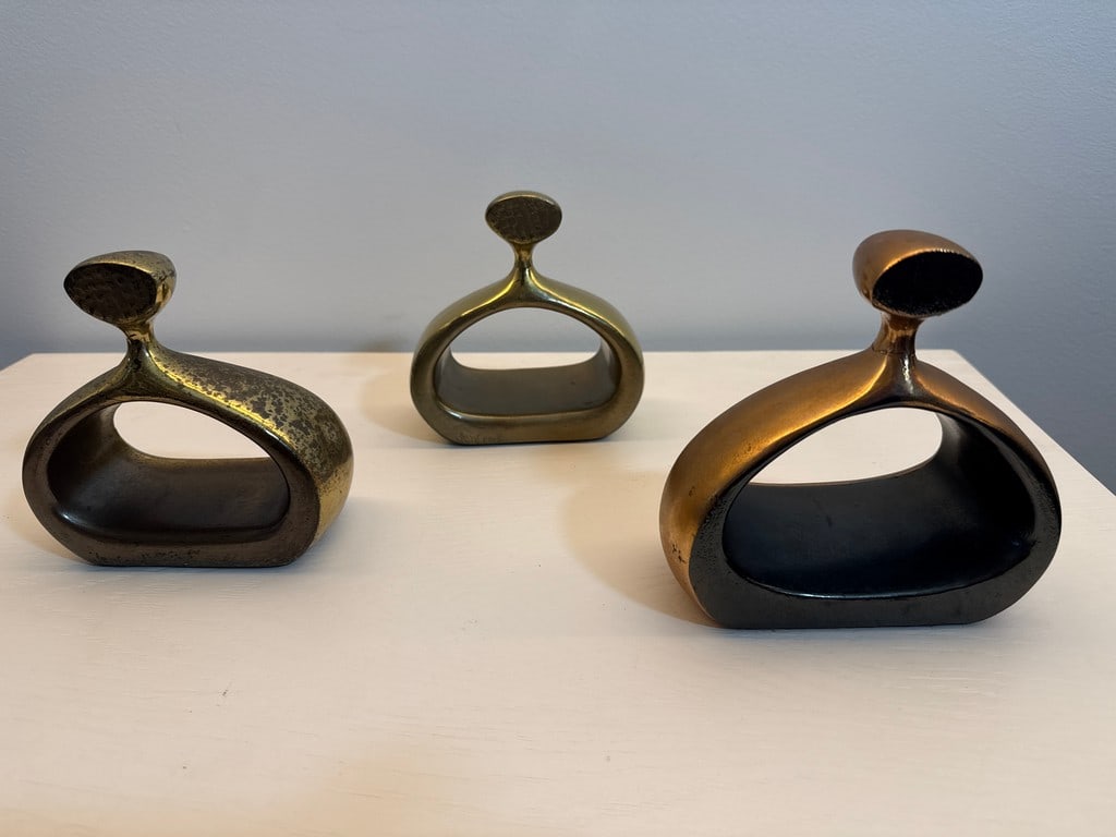 Decorator Lot of Three Mixed MCM Bookends - Ben Seibel Stirrup Style - 5