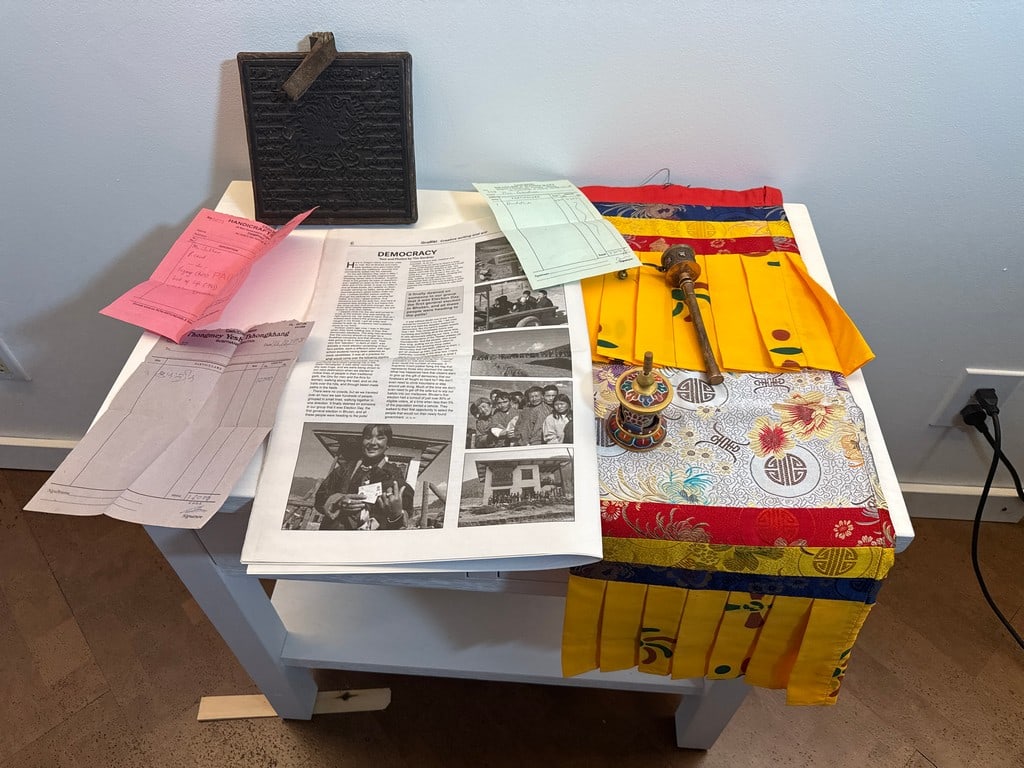 Bhutan Monastic Garment, Prayer Wheel, Block Print & Ephemera - 2