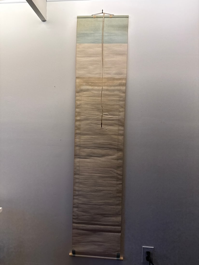 Hand-Painted Japanese Hanging Scroll (Kakejiku) in Ink on Paper with Calligraphy and Seal - 6