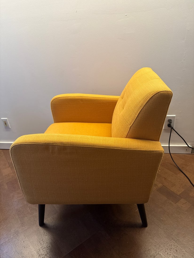 Mid-20th Century Modern Yellow Upholstered Armchair - 4