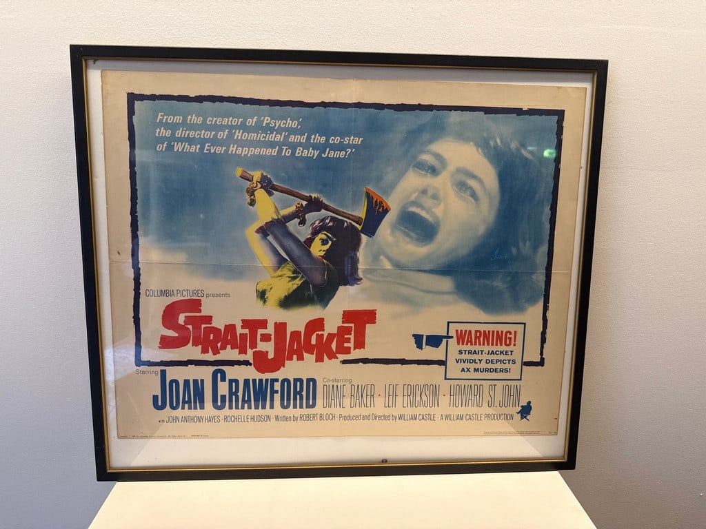 Framed "Strait-Jacket" Original Quarter-Fold Movie Poster, 1964 - 2