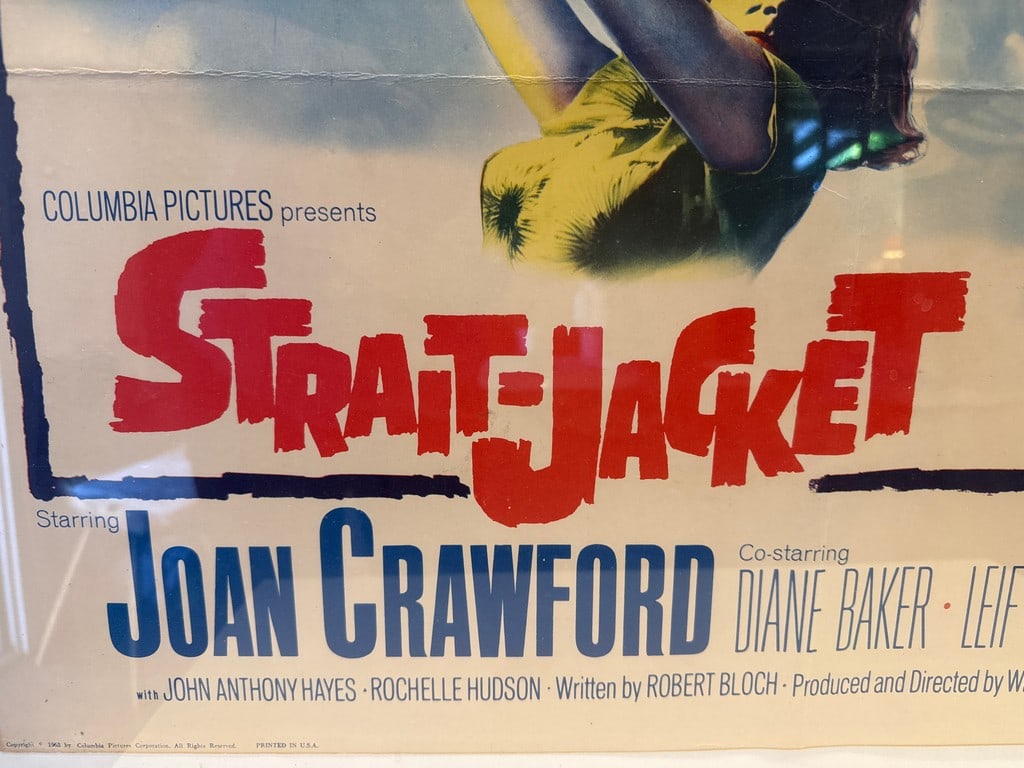 Framed "Strait-Jacket" Original Quarter-Fold Movie Poster, 1964 - 3