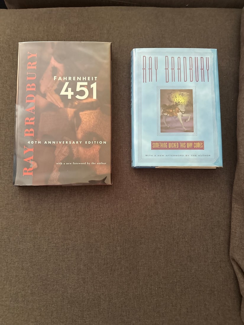 Two Signed First Edition Ray Bradbury Books: Fahrenheit 451 (40th Anniversary) and Something Wicked - 2