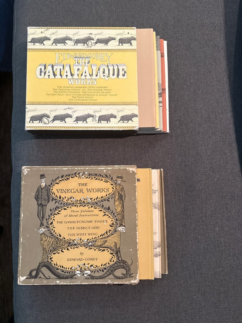 Two First Edition Boxed Sets of Edward Gorey Works: "The Vinegar Works" and "The Catafalque Works" - 2