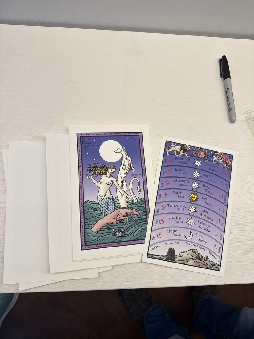 Robert M. Place "The Annotated Tarot of the Sevenfold Mystery" with Signed Prints - 3