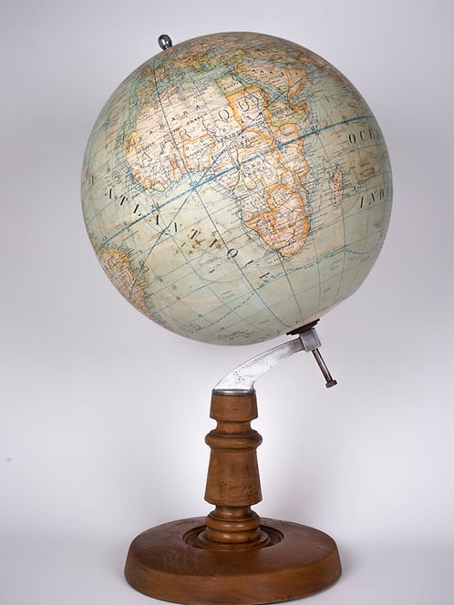 French 17" Girard Barrere et Thomas antique terrestrial globe 17 inches - 3