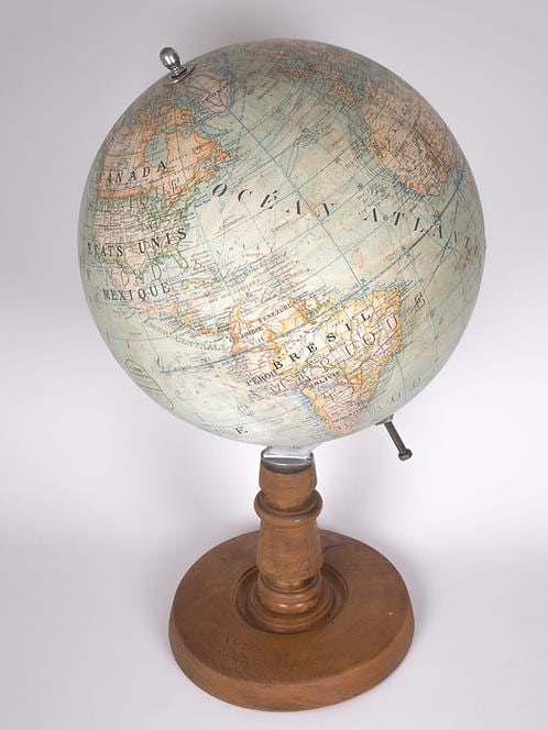 French 17" Girard Barrere et Thomas antique terrestrial globe 17 inches - 8