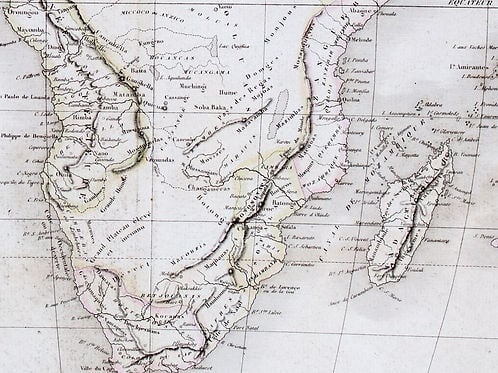 Antique French Engraving Felix Delamarche map of Africa 1838 - 2