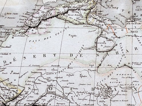 Antique French Engraving Felix Delamarche map of Africa 1838 - 3
