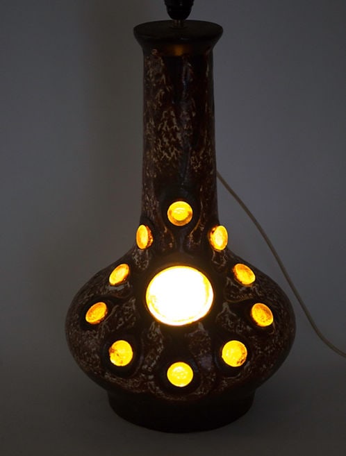 Mid CENTURY French Lamp pottery Accolay ceramic Vallauris Kostanda table lamp - 3