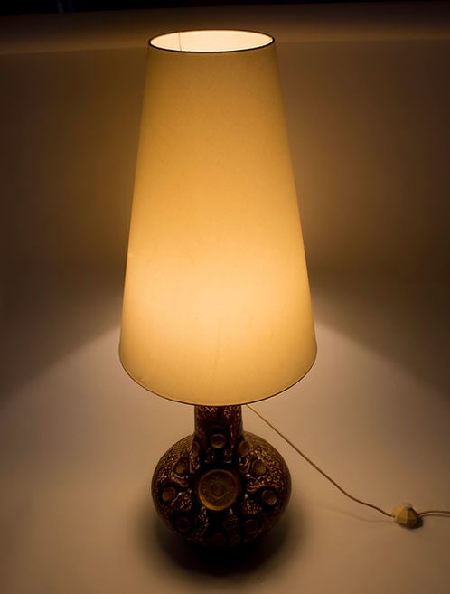 Mid CENTURY French Lamp pottery Accolay ceramic Vallauris Kostanda table lamp - 4
