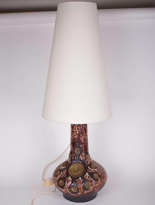 Mid CENTURY French Lamp pottery Accolay ceramic Vallauris Kostanda table lamp - 6