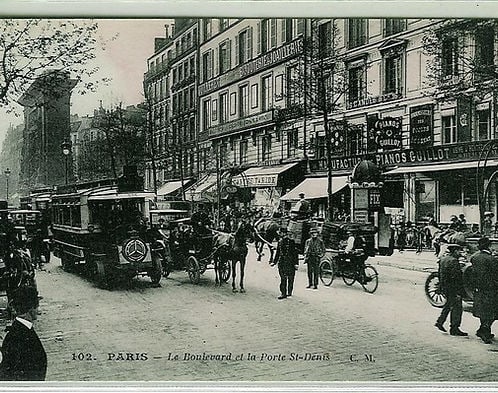 Large Paris Tramway/bus map lines 1920 Taride linen backing - 5