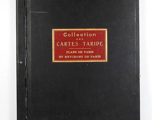 Large Paris Tramway/bus map lines 1920 Taride linen backing - 6