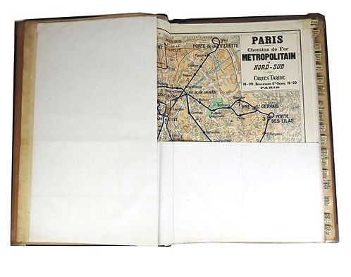 Large Paris Tramway/bus map lines 1920 Taride linen backing - 7