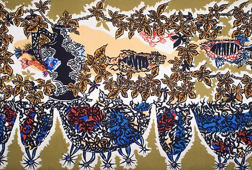School of Fish -Aquarium Lurcat silkscreen tapestry Aubusson - 2