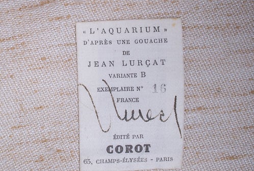 School of Fish -Aquarium Lurcat silkscreen tapestry Aubusson - 7