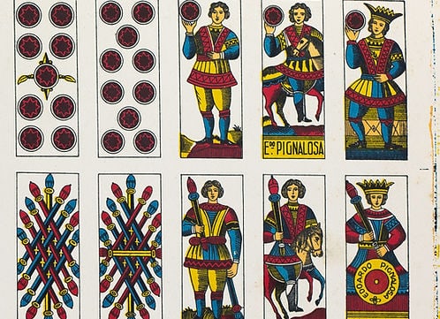 VINTAGE UNCUT ITALIAN Piacentine deck PLAYING CARDS PIGNALOSA NAPOLI - 2