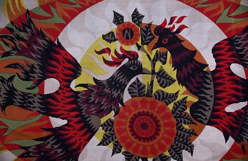 FRENCH silkscreen TAPESTRY ALAIN CORNIC ROBERT FOUR AUBUSSON MIDCENTURY - 2