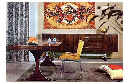 FRENCH silkscreen TAPESTRY ALAIN CORNIC ROBERT FOUR AUBUSSON MIDCENTURY - 6