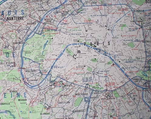 Large Paris bus stop RATP including surrounding suburb 1963 Tarride - 5