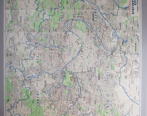 Large Paris bus stop RATP including surrounding suburb 1963 Tarride - 6
