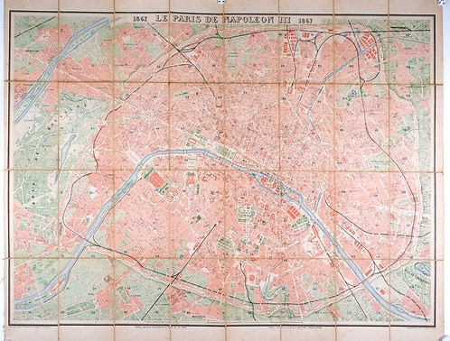 Nouveau plan de Paris 1867 by Lanee Editeur-Geographer - 2