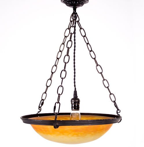 French Art-Deco marmoreal Chandelier Lorrain Nancy Croismare - 4