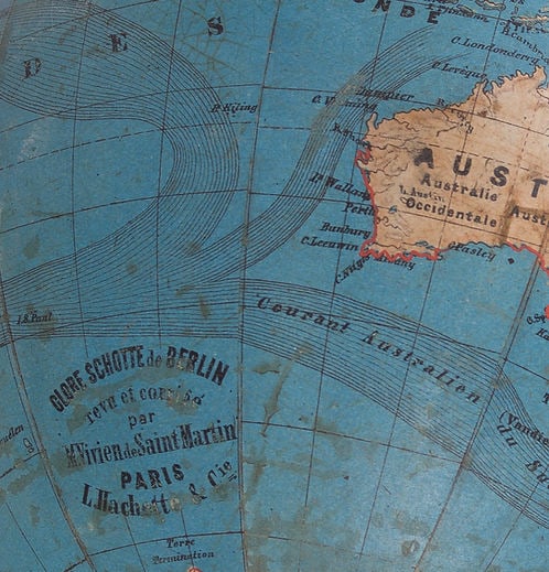 1860's 7" Vivien de Saint Martin Shotte editor French terrestrial globe - 4