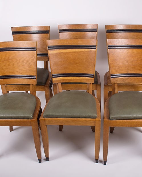 French modernist set of six chairs in the style of Maxime Old - 4