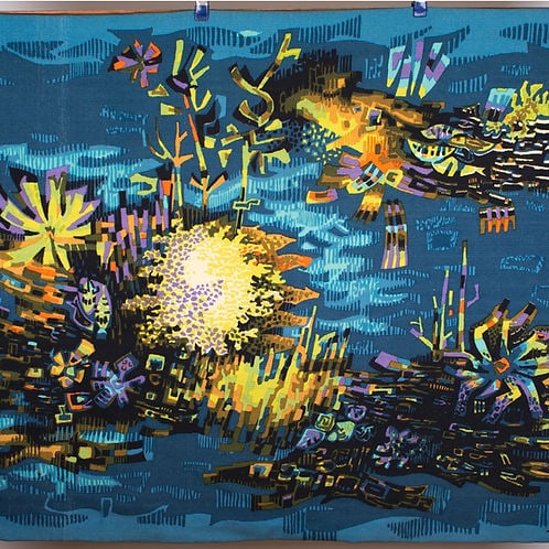 FRENCH TAPESTRY Debieve MODERNIST AUBUSSON seascape - 2